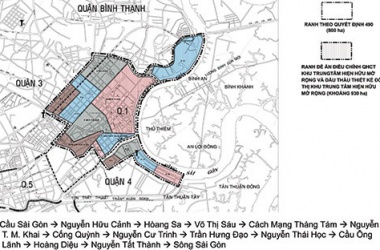 Trung tâm TP Hồ Chí Minh mở rộng và chia thành 5 phân khu